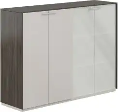 NZ-0315+NZ-0335.BT.GS.GLM / Шкаф средний + Шкаф средний со стеклом мат. GLM, обвязка BT, фасады GS / 1624х450х1200, обвязка BT, фасады GS, стекло матовое GLM