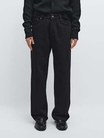 Massimo Dutti Джинсы широкого кроя, черный