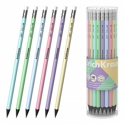Чернографитный карандаш пластиковый ErichKrause JOY® Pastel, круглый, с ластиком, HB