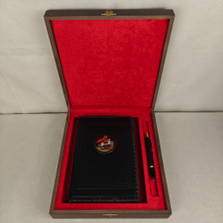 Ежедневник А5 "Георгий Победоносец" (обложка из натуральной кожи) с росписью Палех и ручкой в футляре