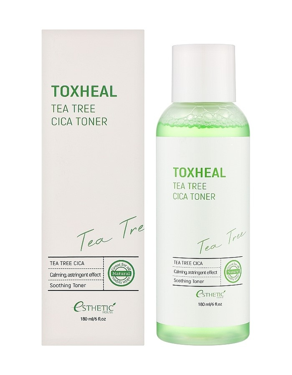 [ESTHETIC HOUSE] Тонер для лица с ЦЕНТЕЛЛОЙ и МАСЛОМ ЧАЙНОГО ДЕРЕВА Toxheal Tea Tree Cica Toner, 180мл