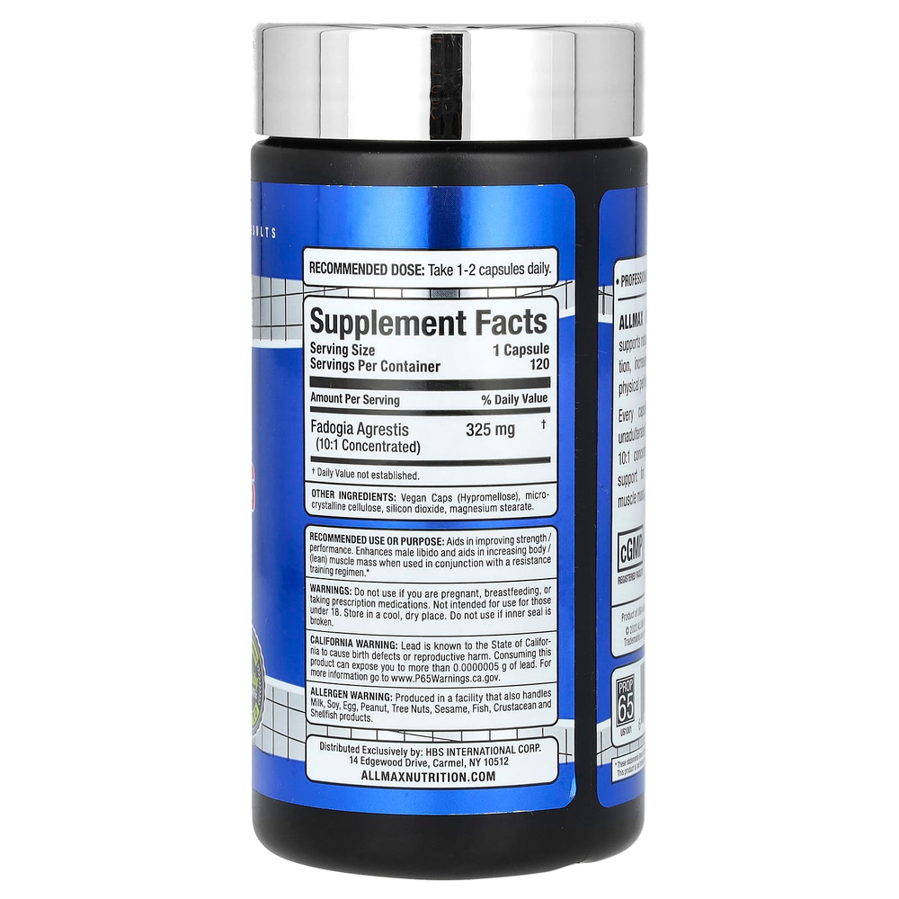 ALLMAX, Essentials, фадогия, 325 мг, 120 капсул