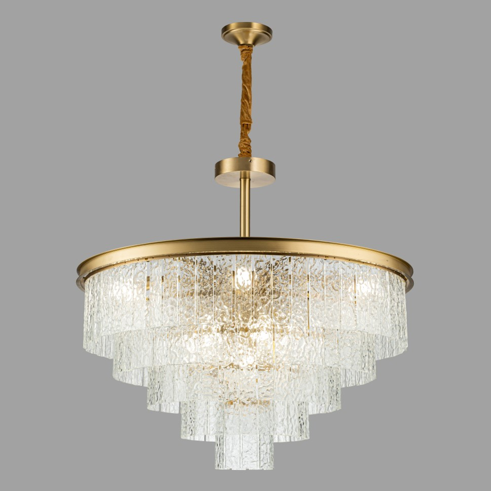 Подвесная люстра Belfast Harland 6308-8 BR CL Латунь / Стекло