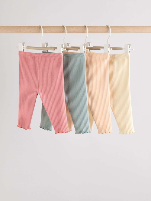 Легинсы для малышей Next E67-040, 4 шт., Молочный, Голубой, Розовый