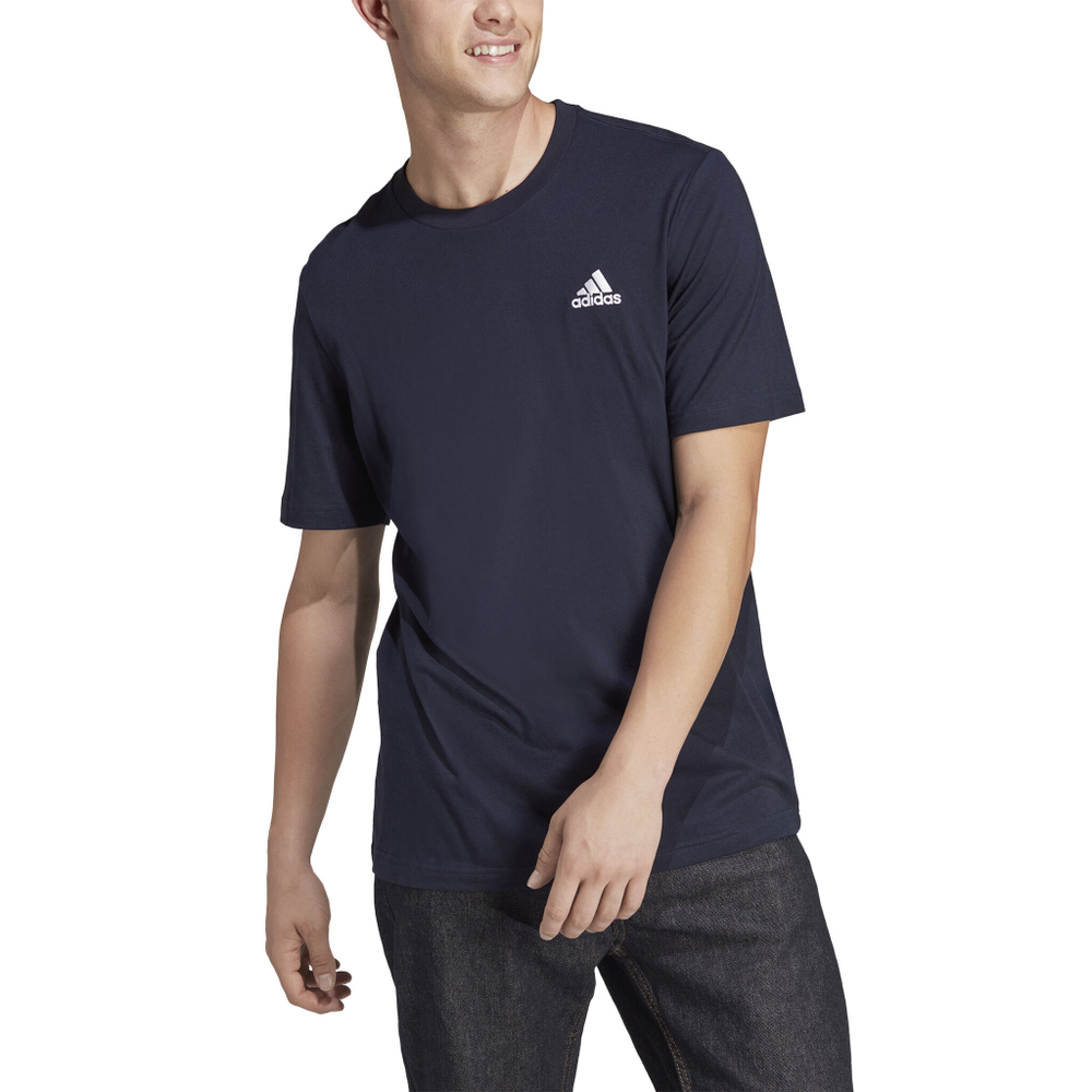 Мужское теннисное поло adidas Essentials Single Jersey Embroidered Small Logo T-Shirt Men - Dark Blue