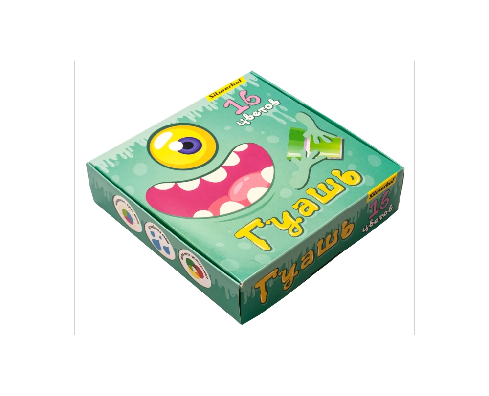 Гуашь 16 цв. 20мл. Silwerhof Монстрики