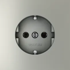 Розетка встраиваемая VOLTUM S70 с заземлением 16А, (сталь) vls040105