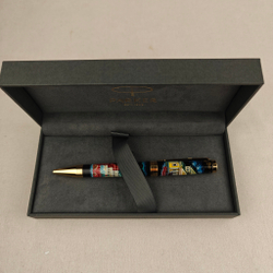 Коллекционная шариковая ручка Parker "Ingenuity Black GT" с поворотным механизмом "Москва" с ручной росписью в коробке