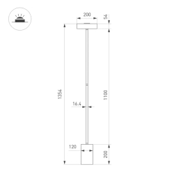 Светильник SP-SAMSARA-FLOOR-16W Warm3000 (BK, 110 deg, 230V) (Arlight, IP20 Металл, 3 года) 052014