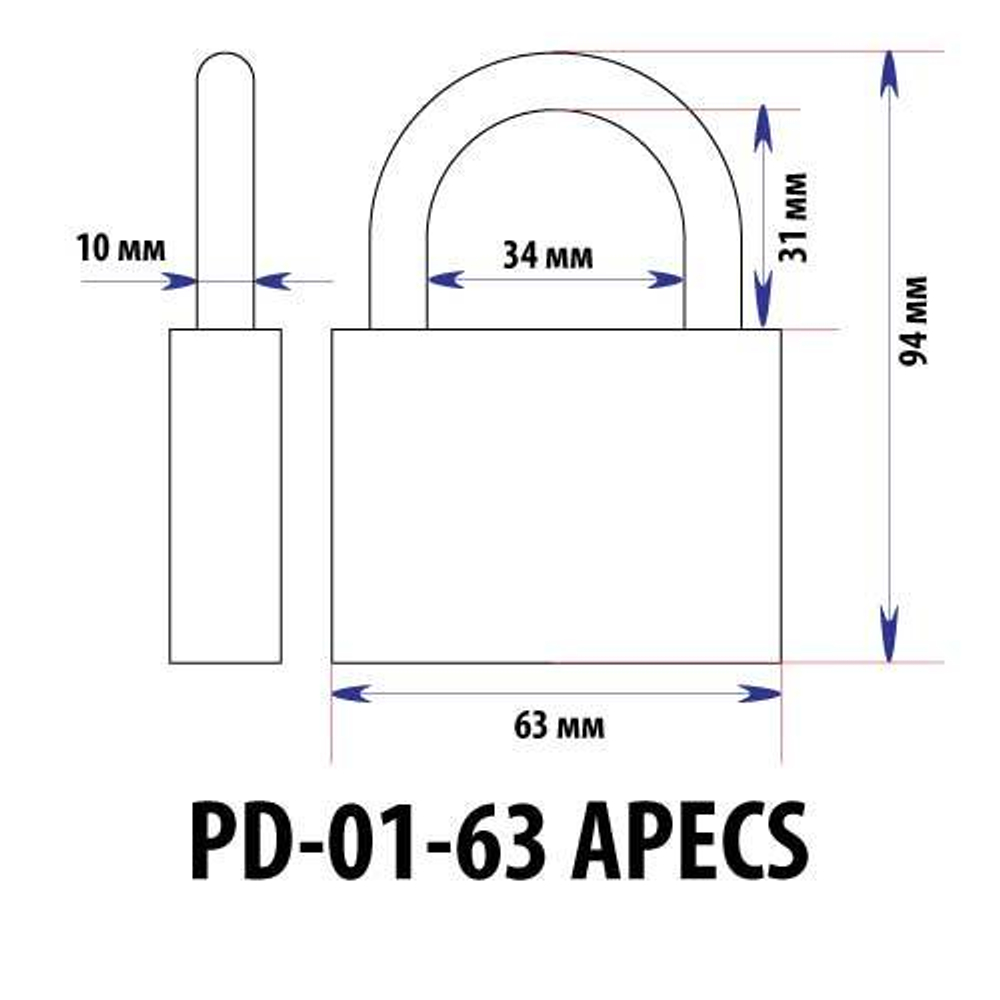 Апекс PD-01-63 (MBC-126) Замок навесной (30,24,6) (арт.12761