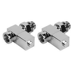 Набор дизайн-вентилей CUBE, прямой (хром) 1/2quot;