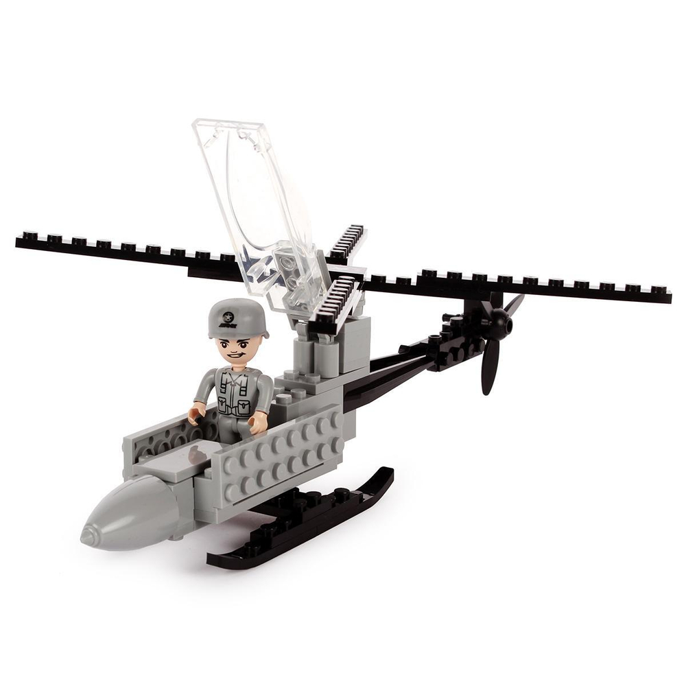 Конструктор блочный Аусини Армия " Вертолёт, 61эл. коробка A807-H26101