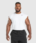 Майка GYMSHARK Critical Cut Off Tank White