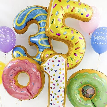Шар-фольга цифра "Пончик"