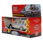 Модель ин. мет. "Lada granta cross 2019 полиция" 12см, свет/звук, серебр. GRANTACRS-12SLPOL-SR