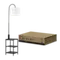 Светильник напольный под лампу этажерка ТНО 08КВ-Е27USB-WB USB-C белый абажур, черный корпус IN HOME