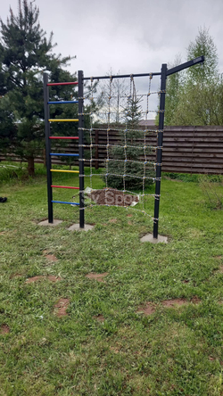 Монтаж уличной шведской стенки Sv Sport (3 вертикальных столба)