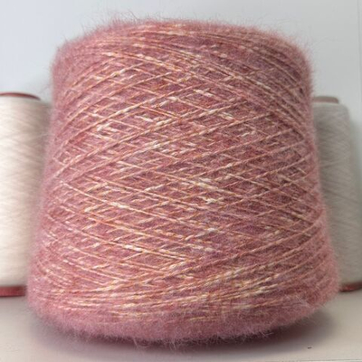 NUBES - Industria Italiana Filati; 50% хлопок, 10% меринос, 7% альпака, 17% п/а, 16% акрил; 230м/100гр; col.1716/6G9; цвет: Розовый на белой основе с золотистой нитью S715; Есть бобинка: 250, 292 гр