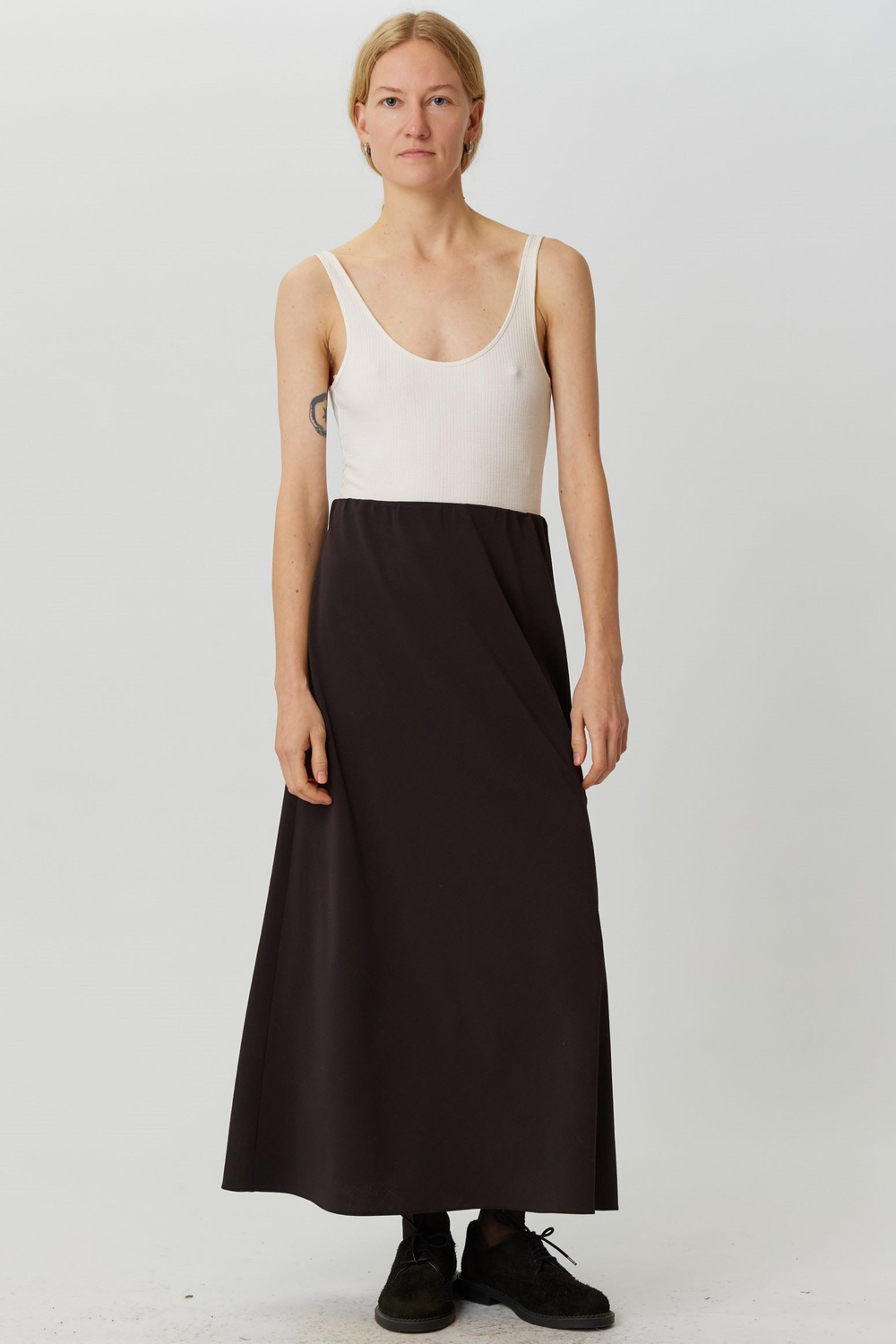 Юбка макси из шоколадной шерсти