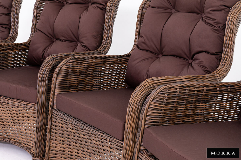 Комплект плетеной мебели МОККА SAN MARINO (стол обеденный, 8 кресел), Бронзовый