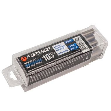 Сверло по металлу 8.0мм HSS+Co (10шт), в пластиковом футляре Forsage F-DSP80H