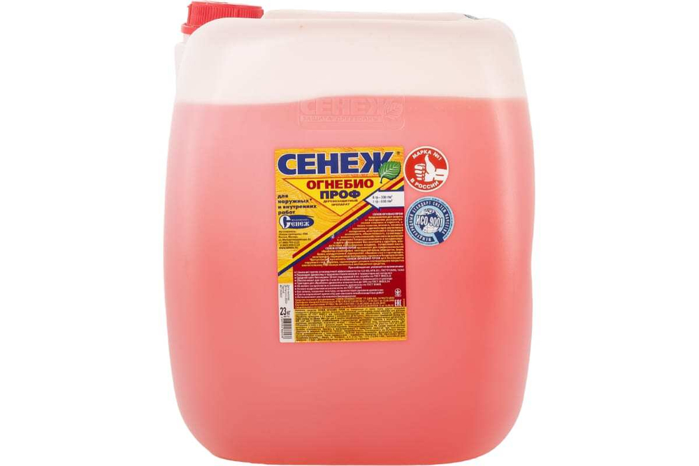 Огнебио Проф Сенеж 23 кг розовый. Огнебиозащитный состав для древесины I и II гр.