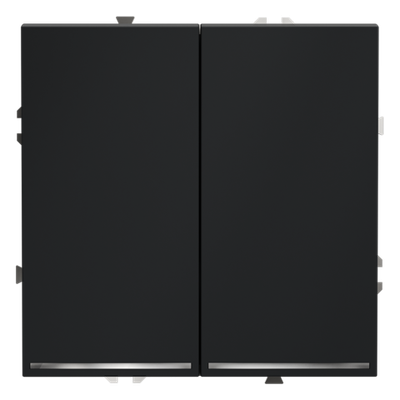 Выключатель встраиваемый VOLTUM S70 двухклавишный с подсветкой 10А, (графит)