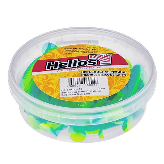 Виброхвост несъедоб. Catcher 2,75&#39;/7 см Blue Lime 30шт. (HS-1-040-N-30) Helios