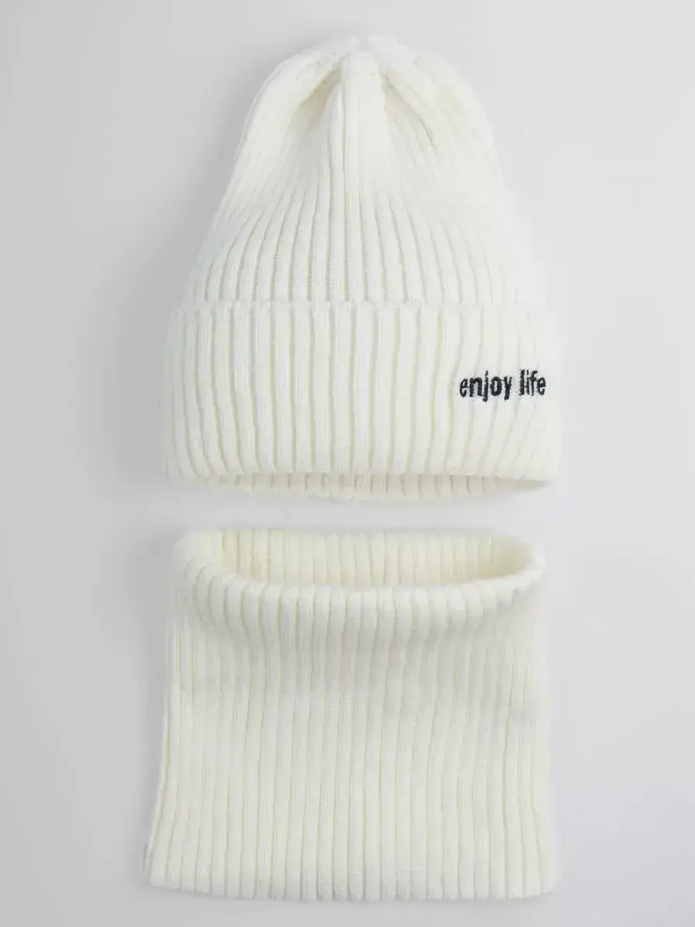 Шапка детская осенняя со снудом серая