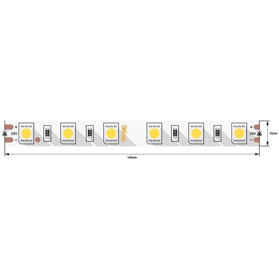 Светодиодная лента SWG 14,4W/m 60LED/m 5050SMD теплый белый 5M 006318