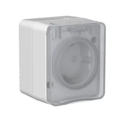 ATLASDESIGN PROFI IP54 О/У РОЗЕТКА с заземлением со шторками, 16А, СЕРЫЙ