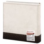 Фотоальбом BRAUBERG на 200 фотографий 10х15 см, под замшу, бумажные страницы, бокс, бежевый с коричневым, 390679