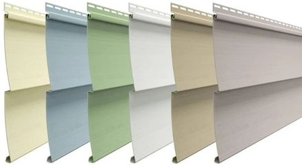 Виниловый сайдинг Döcke Standard D5C 'Елочка' фисташки/халва/пломбир/голубика/сливки/крем-брюле