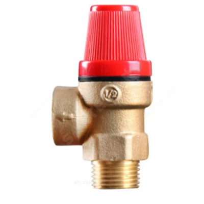 Клапан предохранительный угловой латунь Ду 15х15 Ру16 НР/ВР G1/2"хG1/2" Рср=3бар Benarmo
