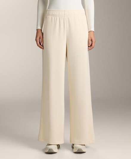 OYSHO Брюки прямого кроя с ребристой отделкой и модала, ванильный