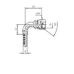Фитинг DN 10 JIC (Г) 7/8 (90)