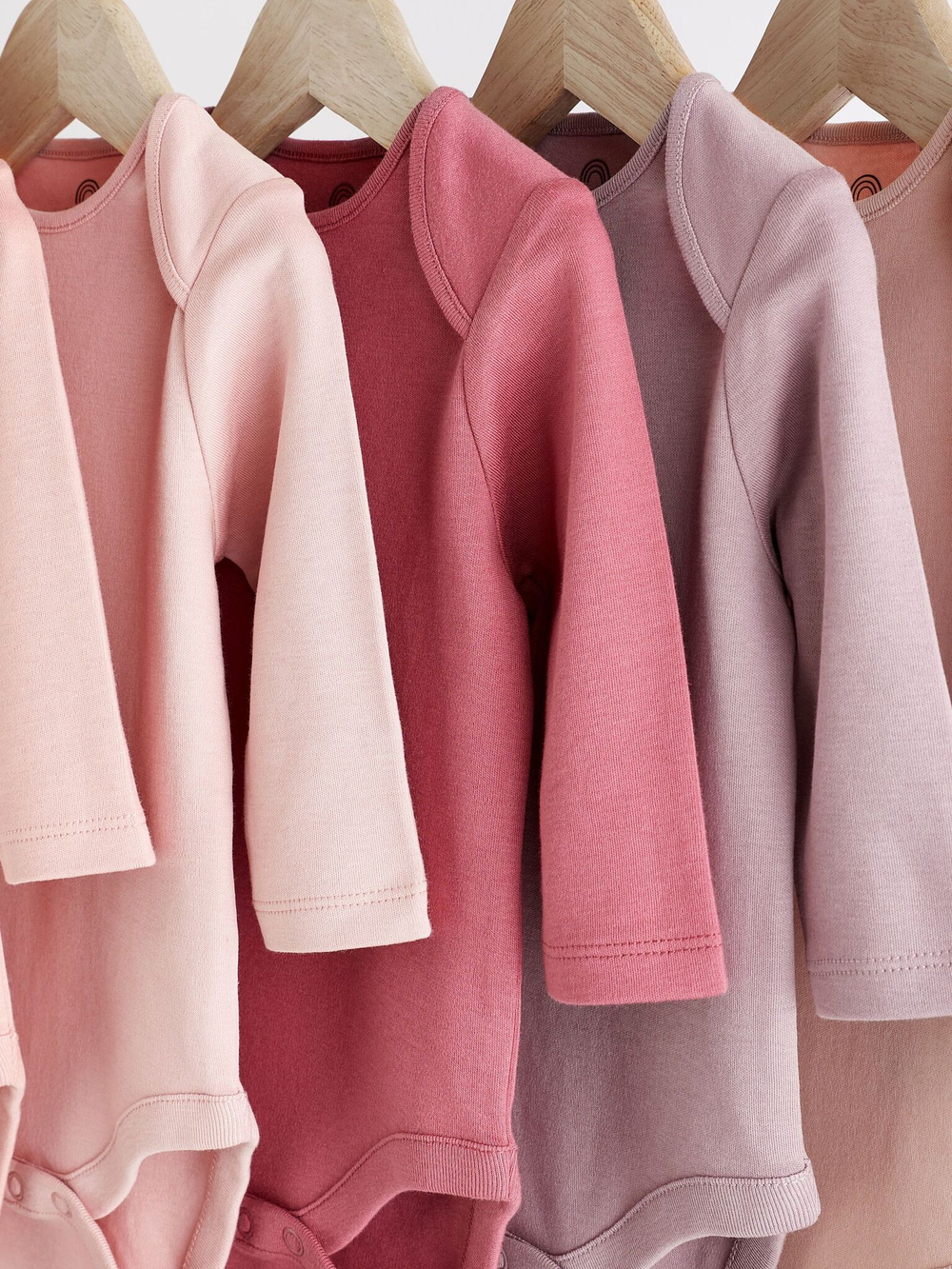 Боди с длинным рукавом для малышей Next D93-370, 5 шт., Бежевый, Розовый, Светло-фиолетовый