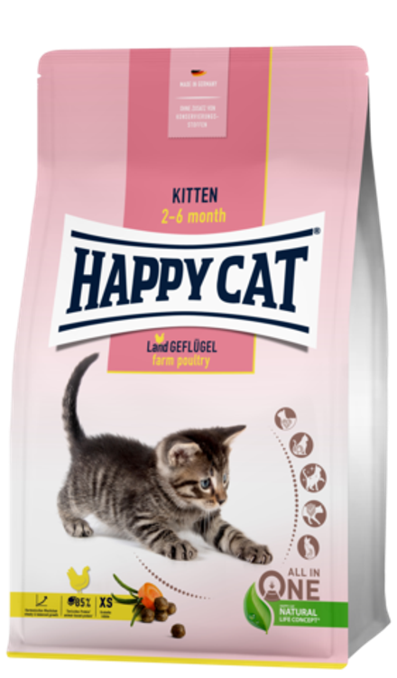 Сухой корм Happy Cat Young Kitten для котят Домашняя Птица 1,3 кг