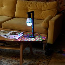 Светодиодный светильник-проектор ULI-Q301. Серия DISCO. многоцветный. ТМ VOLPE. Работа от сети 220В. Для установки в электропатрон Е27. Цвет корпуса белый.