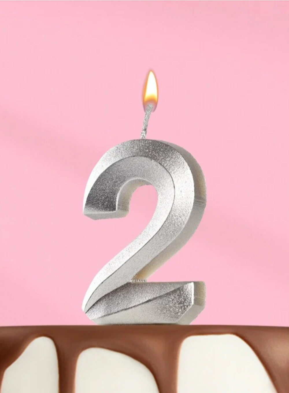 Свеча-цифра 2 грань, серебро