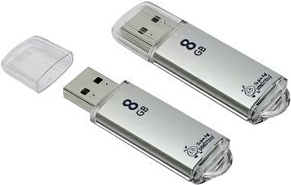 Флеш-накопитель 8 Gb Smartbuy V-Cut Silver