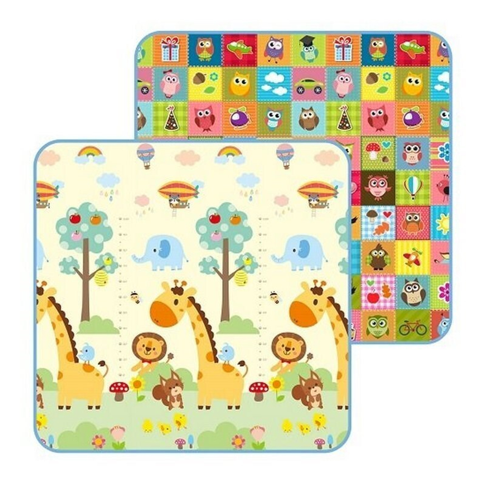 Детский развивающий коврик Mambobaby Мир животных и Совята (200*180*0,5)