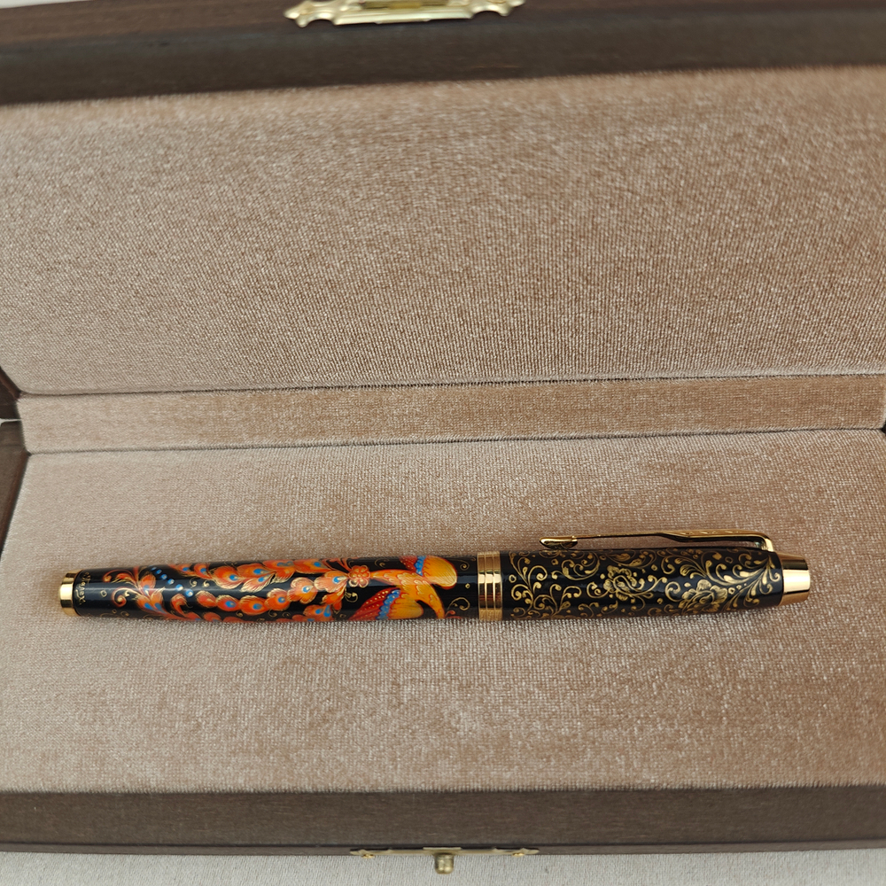 Ручка с ручной росписью Палех "Жар-птица-2" в футляре