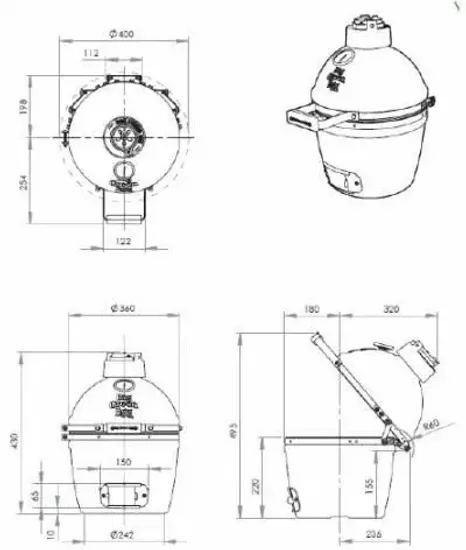 Гриль угольный Big Green Egg Mini EGG