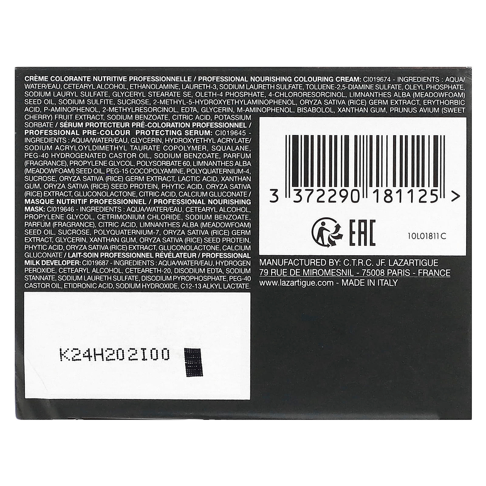 Lazartigue, Стойкая краска для волос с растительными экстрактами, 5.35, шоколад, 1 нанесение