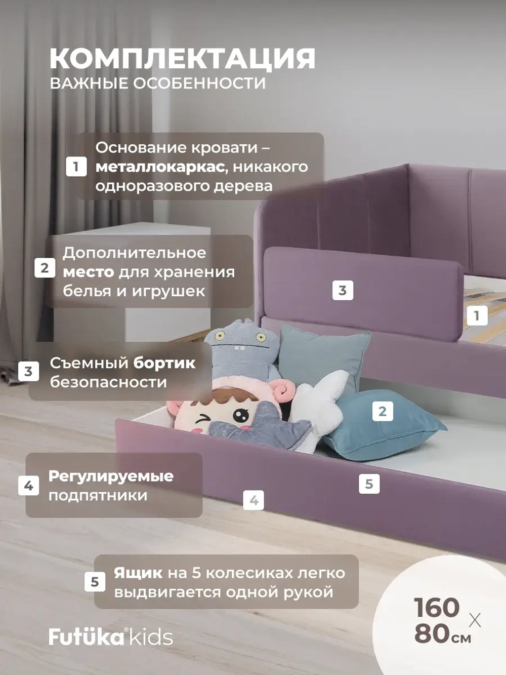 Диван - кровать 160х80 см Stitch ткань Микровелюр