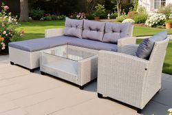 "Атланта" лаунж-зона из искусственного ротанга, цвет серый