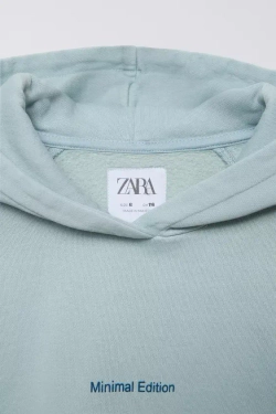 ZARA КОМПЛЕКТ ИЗ ХУДИ И БРЮК WIDE LEG, ПАСТЕЛЬНО-СИНИЙ