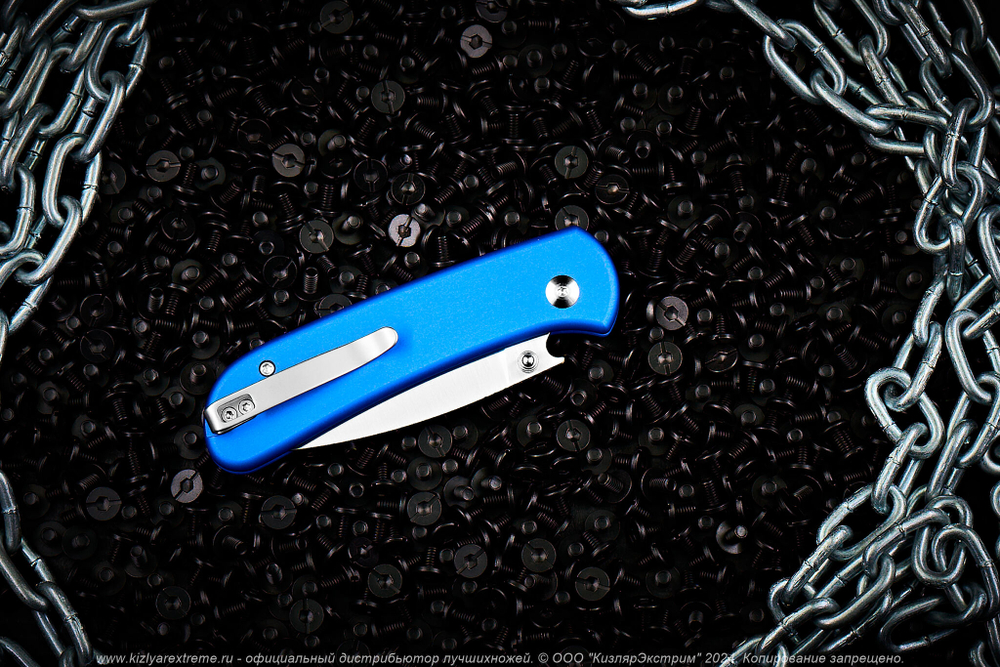 Нож Civivi Qubit C22030E-3 сталь 14C28N Satin рукоять Bright Blue Aluminum