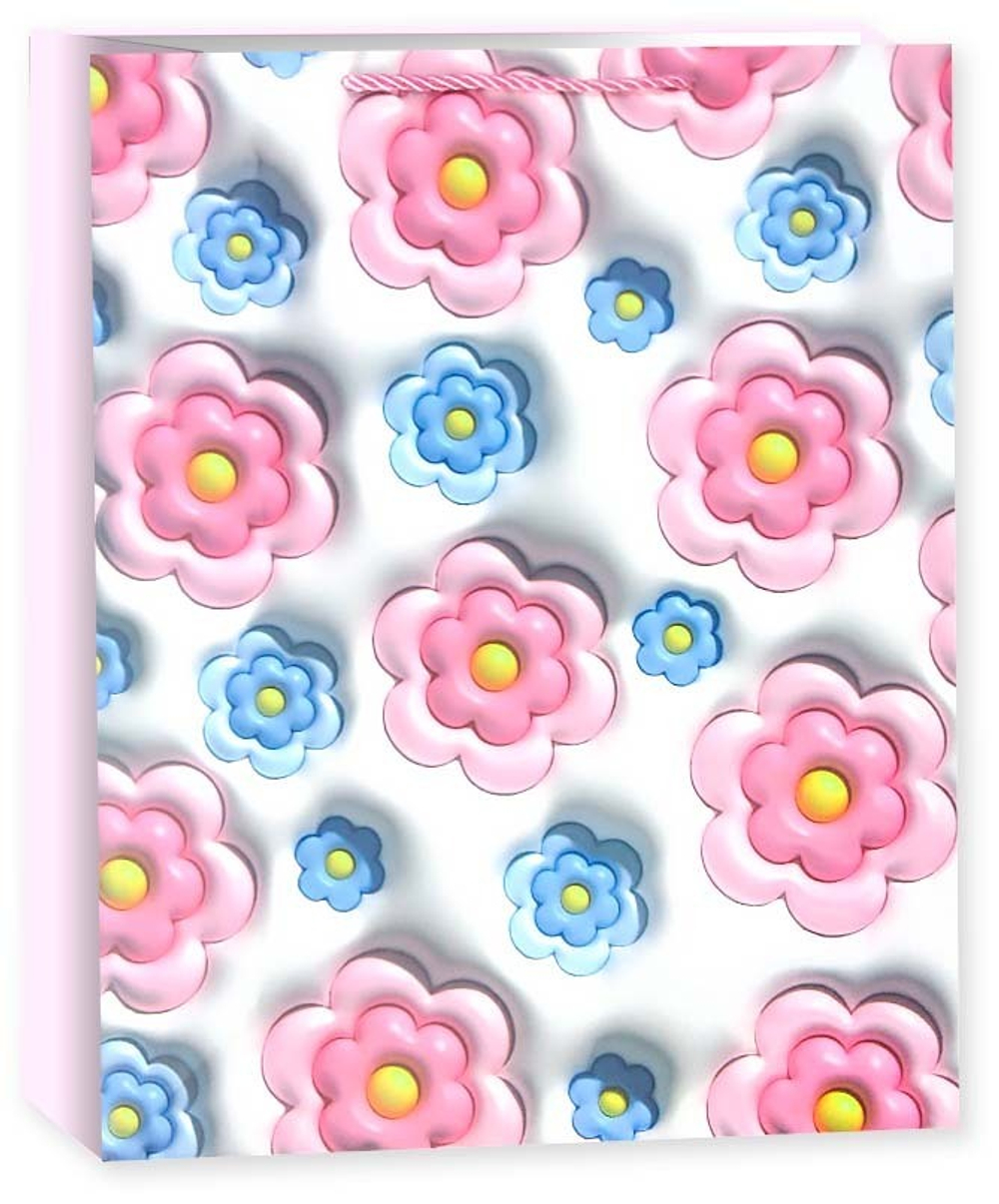 Пакет подарочный, Цветочное ассорти, Дизайн №2, 32*26*12 см